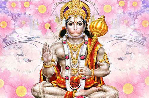 Hanuman ji Meditating Mobile Image